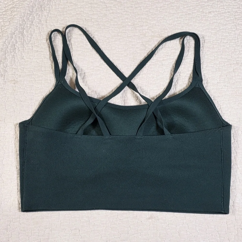 OFFLINE By Aerie Real Me Hold Up Forest Green Sports Bra - Picture 3 of 6